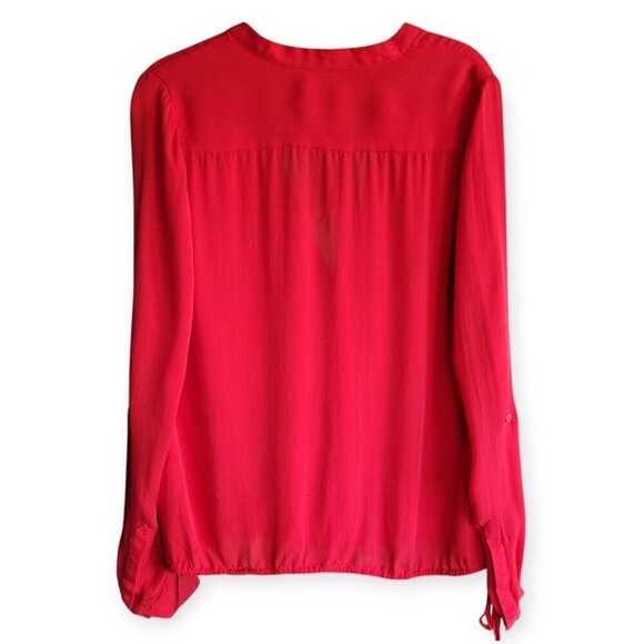 Haute Hippie Red Silk Tie-Front Blouse L - Picture 2 of 15
